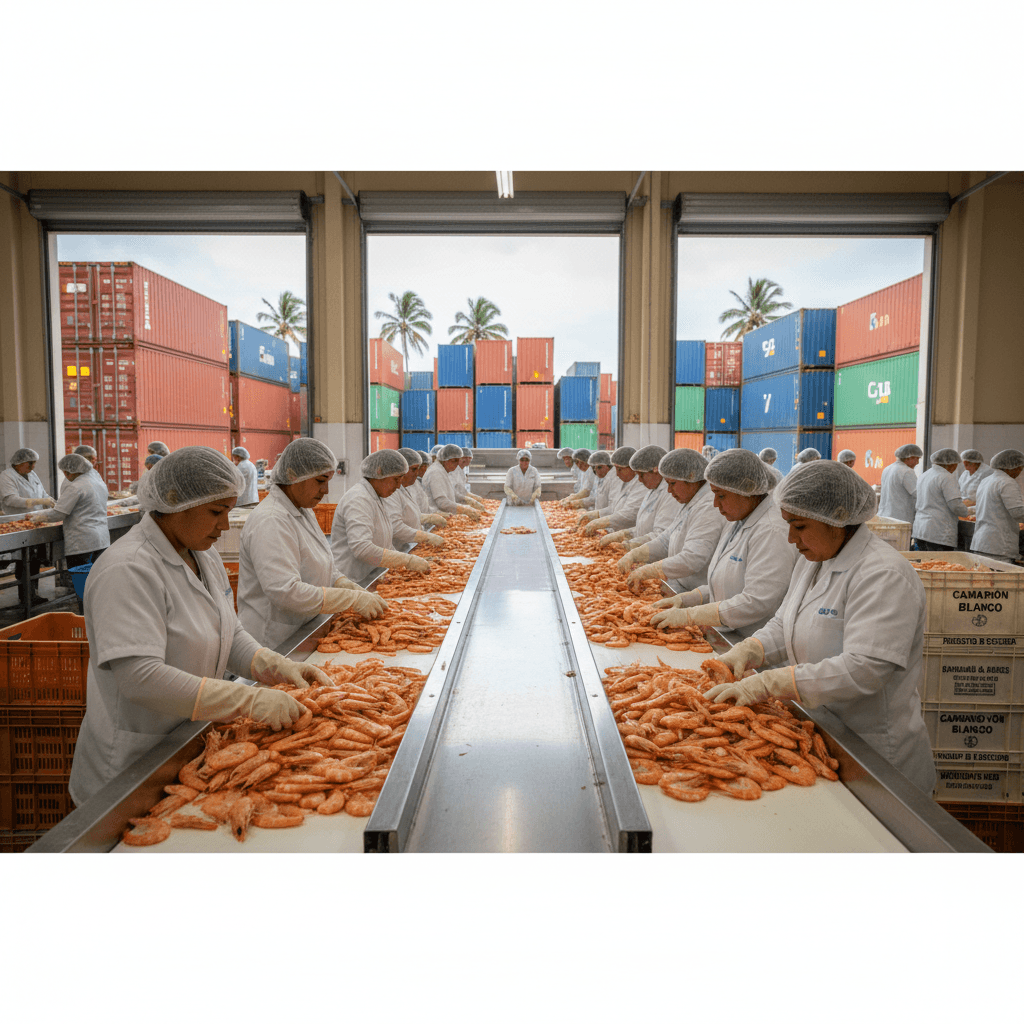 Ecuador Shrimp Exports Smash Record at 1.39 Million Metric Tons in 2025, Industry Projects 15% Growth for 2026